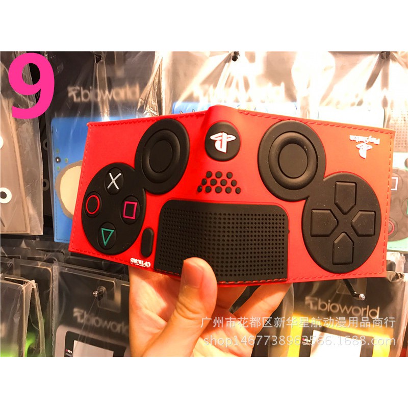 YICO PlayStation 4 Gamepad Control Button กระเป๋าสตางค์หนัง PU ลายการ์ตูน