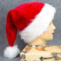 【Christmas decorations on sale】Christmas hat Cap Thick Ultra Soft and comfortable Luxury Cute Santa Claus Luxury Dress Christmas Hat Hat Suitable For Both Adults And Kids Xmas party