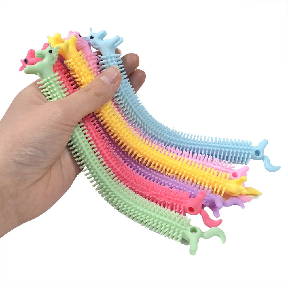 W7D2ATN 2/3/5/10 Pcs ออทิสติกระบายความดันของเล่นเด็ก TPR เชือกยืด String Anti ความเครียดของเล่นหนอนก๋วยเตี๋ยว