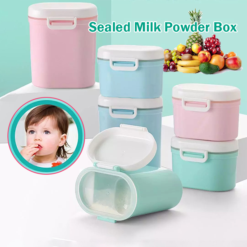 นมผงพกพาสำหรับเด็ก Milk Powder Box กระปุกนมผงแบบพกพา400ML/800ML (มีช้อนตวง มีที่ปาดนม ) กล่องใส่นมผง กล่องเก็บนมผงสูญญากาศ Baby Milk Powder Box Portable ออกแบบพิเศษฝ MY180