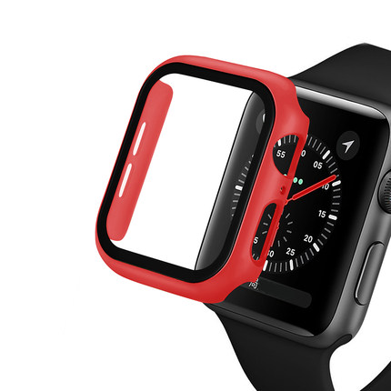 Case กันกระแทก สำหรับ Apple Watch iWatch Series 1/2/3/5/6 พร้อมกระจกกันรอยคลุมรอบหน้าจอ แบบสีด้าน