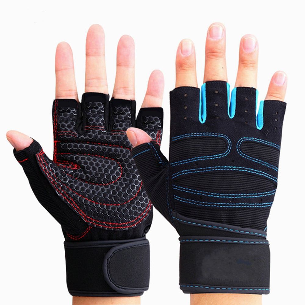 CHGBIH SHOP ป้องกันข้อมือ Half Finger กีฬาเพาะกายการออกกำลังกายยกน้ำหนักถุงมือการฝึกอบรมถุงมือถุงมือขี่จักรยานถุงมือออกกำลังกาย