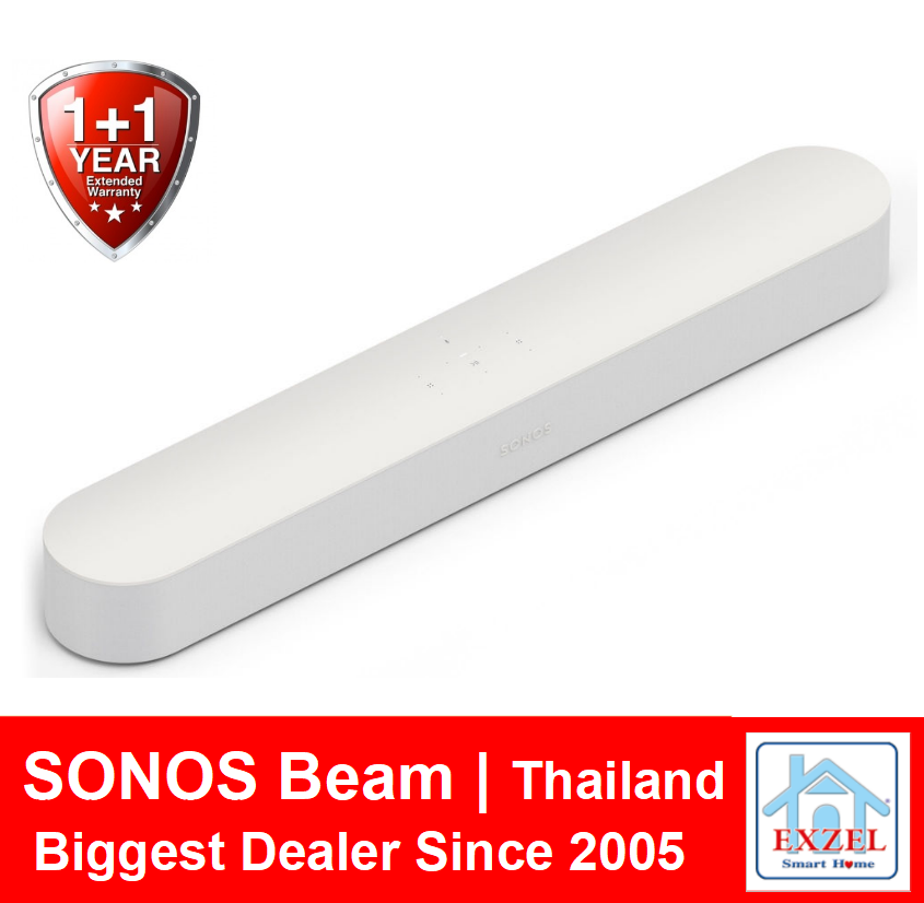 SONOS Beam Soundbar Speaker : 1Yr + 1 Extra Yr Warranty | Fast 1 Day Ship from Bangkok Stock - Thailand Biggest & Most Experienced Installer - Black / White