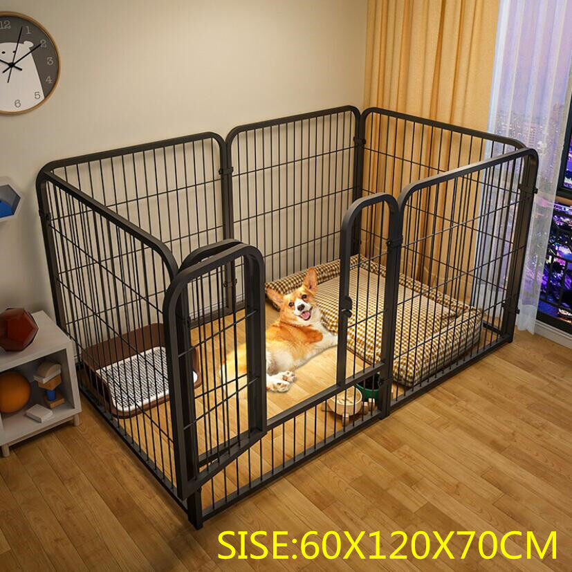 dog cage กรงสุนัขปรับขนาดได้ สีดำคอกสุนัข คอกสัตว์เลี้ยง กรง รุ่นแข็งแรง size M、XL ขนาด 60x120x70 cm80x160x100cm (สีดำ) คอกสุนัข คอกสัตว์เลี้ยง คอกสัตว์