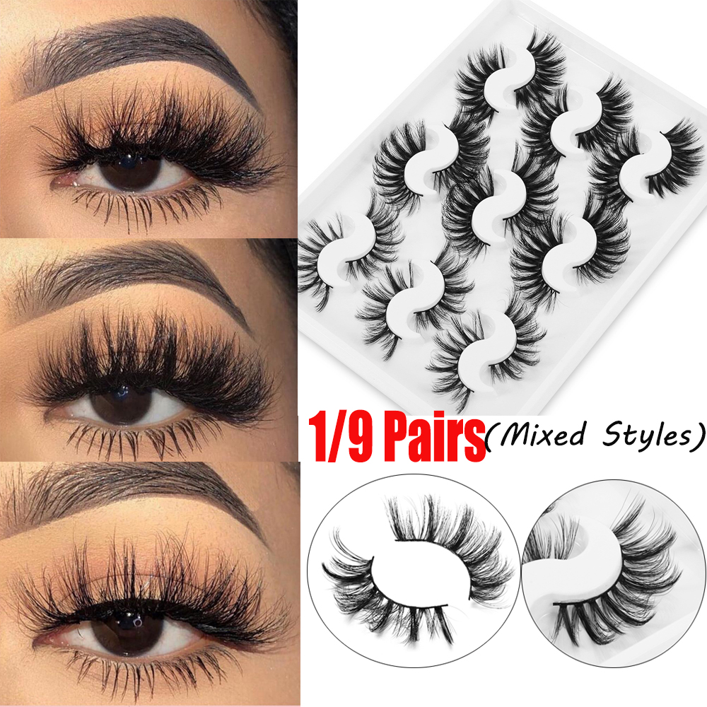WEEHEJU33 Beauty Eye Makeup Tools Mixed Styles Handmade Thick Long 3D Faux Mink Hair Wispies Fluffies False Eyelashes