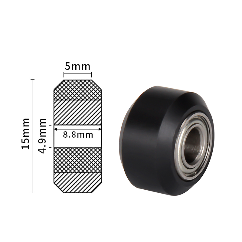 5pcs POM Pulley v-slot linear rail ball Bearing 3D Printer Parts CNC clear Polycarbonate v wheel for Openbuilds Plastic Wheel