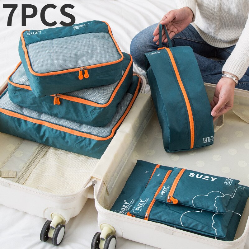 Bộ 6/7 túi đựng đồ du lịch túi sắp xếp du lịch chống nước túi sắp xếp hành lý xách tay túi gọn gàng đựng giày quần áo bộ đóng gói