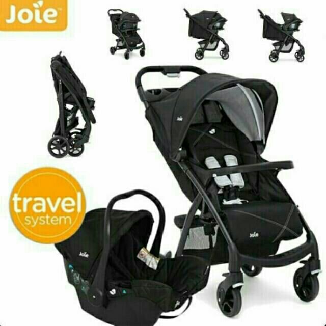 [มีโค้ดลด] Joie รถเข็นเด็กมาพร้อมคาร์ซีทกระเช้ารุ่น Joie juva Travel System Muze Lx Ts W