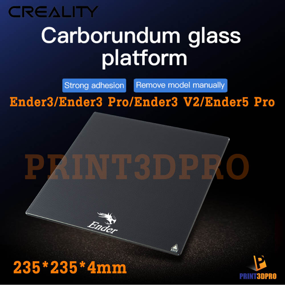 3D Part Creality Carborundum Glass 235*235 mm กระจกเคลือบ ของแท้ For Ender3,Ender3 Pro ,CR-20