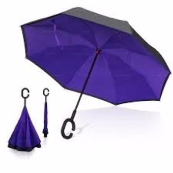 ร่มกลับด้าน 2 ชั้น มือจับตัว C กันแดดUV Reverse Umbrella (purple) ร่มกลับด้าน 2 ชั้น มือจับตัว C กันแดดUV Reverse Umbrella (purple)