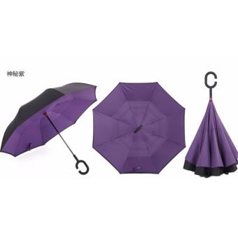ร่มกลับด้าน 2 ชั้น มือจับตัว C กันแดดUV Reverse Umbrella (purple) ร่มกลับด้าน 2 ชั้น มือจับตัว C กันแดดUV Reverse Umbrella (purple)