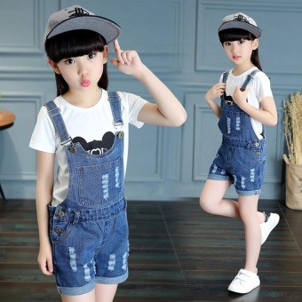 2017 Summer Big Girls Denim Strap Shorts Children's Cute CoolFashion Denim Jumpsuit - Intl June 2018 - 5 2017 Summer Big Girls Denim Strap Shorts Children's Cute CoolFashion Denim Jumpsuit - intl - 5