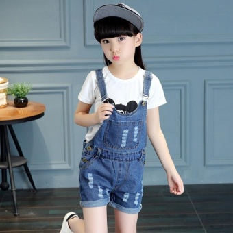 2017 Summer Big Girls Denim Strap Shorts Children's Cute CoolFashion Denim Jumpsuit - Intl June 2018 - 3 2017 Summer Big Girls Denim Strap Shorts Children's Cute CoolFashion Denim Jumpsuit - intl - 3