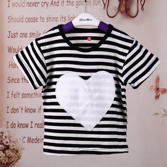 ขาย Ba creative baby striped cotton T-shirt unlined upper garment of love - intl