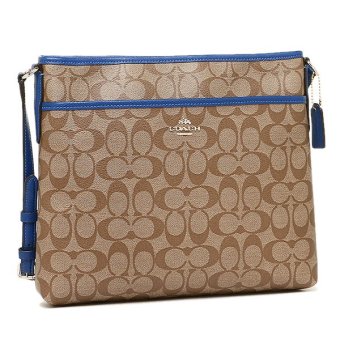 COACH 34938 SIGNATURE FILE BAG Brown/Blue COACH 34938 SIGNATURE FILE BAG Brown/Blue