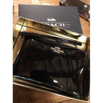 รีวิว COACH F55739 Black Smooth Patent Leather Wristlet Wallet ChristmasGift ต้องการขายด่วน COACH F55739 Black Smooth Patent Leather Wristlet Wallet ChristmasGift