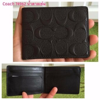Coach Men 74962 Crossgrain Slim Billford Wallet in Mahogany Brown Coach Men 74962 Crossgrain Slim Billford Wallet in Mahogany Brown