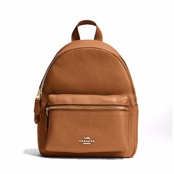COACH กระเป๋า MINI CHARLIE BACKPACK IN PEBBLE LEATHER F38263 IMSAD(IM/SADDLE) COACH กระเป๋า MINI CHARLIE BACKPACK IN PEBBLE LEATHER F38263 IMSAD(IM/SADDLE)