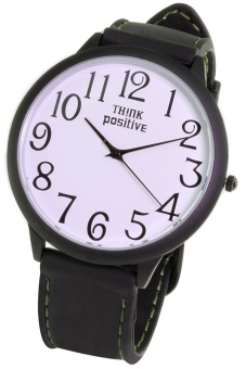 ประเทศไทย ERAORA (Think Positive) Big Black Watch WEO044993 N U Green Stitches