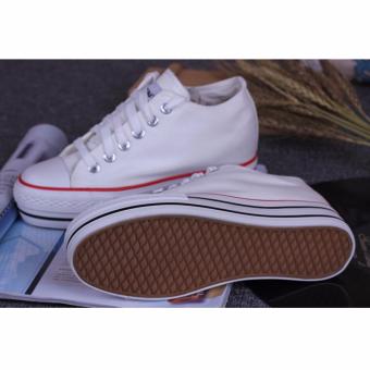 Fashion Korean Version Canvas Shoes รองเท้าผ้าใบสีขาวรองเท้าเพิ่มความสูงสำหรับผู้หญิง 8801(White) July 2018 - 3 Fashion Korean version Canvas shoes รองเท้าผ้าใบสีขาวรองเท้าเพิ่มความสูงสำหรับผู้หญิง 8801(White) - 3