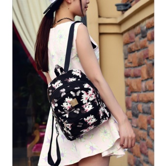 กระเป๋าเป้ สไตล์เกาหลี กระเป๋าแฟชั่นผู้หญิง Flower (ฺBlack) June 2018 - 3 กระเป๋าเป้ สไตล์เกาหลี กระเป๋าแฟชั่นผู้หญิง Flower (ฺBlack) - 3