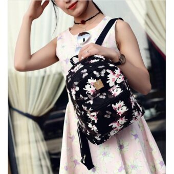 กระเป๋าเป้ สไตล์เกาหลี กระเป๋าแฟชั่นผู้หญิง Flower (ฺBlack) June 2018 - 5 กระเป๋าเป้ สไตล์เกาหลี กระเป๋าแฟชั่นผู้หญิง Flower (ฺBlack) - 5