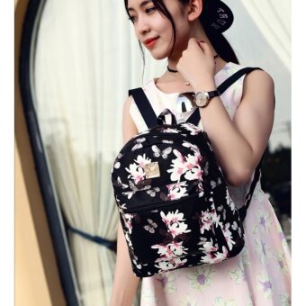กระเป๋าเป้ สไตล์เกาหลี กระเป๋าแฟชั่นผู้หญิง Flower (ฺBlack) June 2018 - 2 กระเป๋าเป้ สไตล์เกาหลี กระเป๋าแฟชั่นผู้หญิง Flower (ฺBlack) - 2