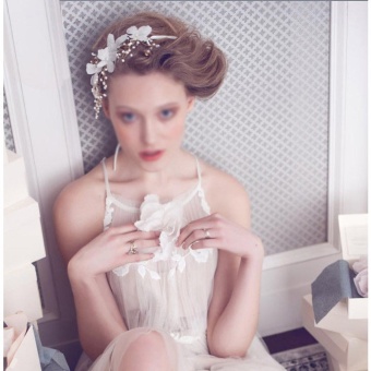 Flowers Pearl Garland Bridal Wedding Crown Floral Hair HeaddressHeadband - intl Flowers Pearl Garland Bridal Wedding Crown Floral Hair HeaddressHeadband - intl