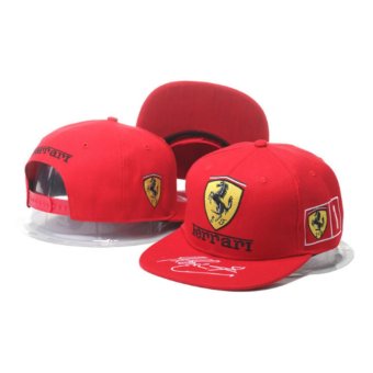 Hip Hop Snapback Cap Ferrari - สีแดง Hip Hop Snapback Cap Ferrari - สีแดง