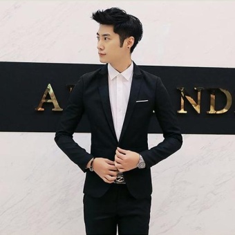 JOY Fashion Casual Suit Jacket Loose Coat Black - Intl June 2018 - 2 JOY Fashion casual suit Jacket Loose coat Black - intl - 2