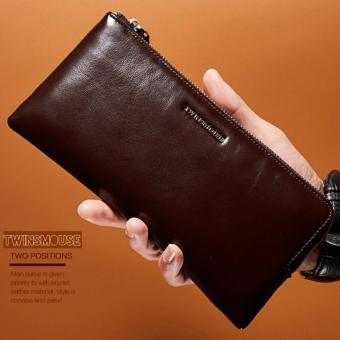 Leather Inc กระเป๋าถือใส่เงินใส่บัตร มีช่องใส่มือถือต่างหาก หนังแท้ รุ่น BMB006-1(สีน้ำตาลพร้อมกล่อง) Leather Inc กระเป๋าถือใส่เงินใส่บัตร มีช่องใส่มือถือต่างหาก หนังแท้ รุ่น BMB006-1(สีน้ำตาลพร้อมกล่อง)