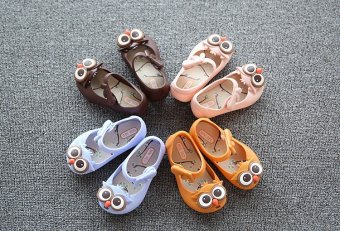 ขาย Mini Sed Newest Cute Bow Decorated Princess Baby Girls Jelly Shoes Sandals Beach Sandles Shoes Children Kids Rain Boot-Apricot Owl Eye Size #30 - intl
