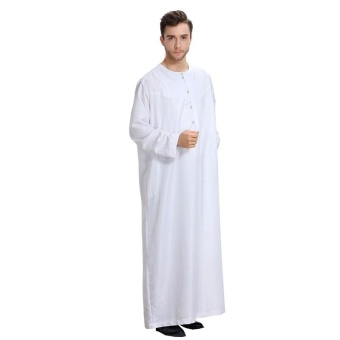 Muslim Men Long Sleeve Thobe Dress Men Islamic Clothing Plus SizeSaudi Arab Robe Gown - intl Muslim Men Long Sleeve Thobe Dress Men Islamic Clothing Plus SizeSaudi Arab Robe Gown - intl