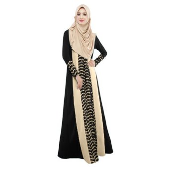 Muslim Women Lace Ethnic Long-sleeved Dress (Black) - intl Muslim Women Lace Ethnic Long-sleeved Dress (Black) - intl