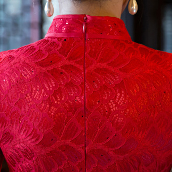 National Wind Chili Red Lace 3/4 Sleeve Cheongsam Dress (Red) -intl National Wind Chili Red Lace 3/4 Sleeve Cheongsam Dress (Red) -intl