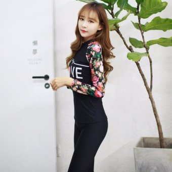 Ocean NEW Lady Diving Suit Fission Bathing Suit Long Sleeve+trousers Hot Spring Bathing Suit(Black) - Intl May 2018 - 3 Ocean NEW Lady Diving suit fission bathing suit Long sleeve+trousers Hot spring bathing suit(Black) - intl - 3