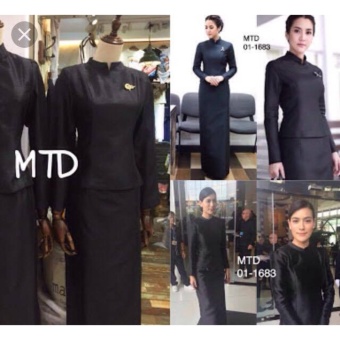 ชุดดำ ชุดไทยจิตรดา ชุดไว้อาลัย จิตลดา-สีดำ ผ้ากระรอก ชุดดำ ชุดไทยจิตรดา ชุดไว้อาลัย จิตลดา-สีดำ ผ้ากระรอก