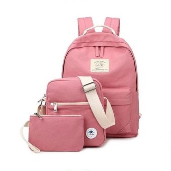 ชุดกระเป๋าผ้าแคนวาส 3 ชิ้น สีพื้น รุ่น H2WN629PK (สีชมพูพีช ) ชุดกระเป๋าผ้าแคนวาส 3 ชิ้น สีพื้น รุ่น H2WN629PK (สีชมพูพีช )