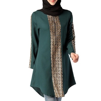 Woman Chiffon Blouse Shirt Fashion Plus Size Abayas Muslim GirlsClothing Costume - intl Woman Chiffon Blouse Shirt Fashion Plus Size Abayas Muslim GirlsClothing Costume - intl