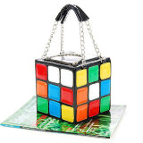 กระเป๋าแฟชั่นน่ารักสตรี Rubik ตายกระเป๋าถือลำลอง Stachel  คลัตช์ลูกบาศก์