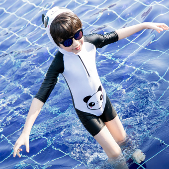 ขาย Youyou ดวงอาทิตย์เด็กชายกางเกงนักเรียนสยามเด็กชุดว่ายน้ำชุดว่ายน้ำ (สีดำและสีขาว)