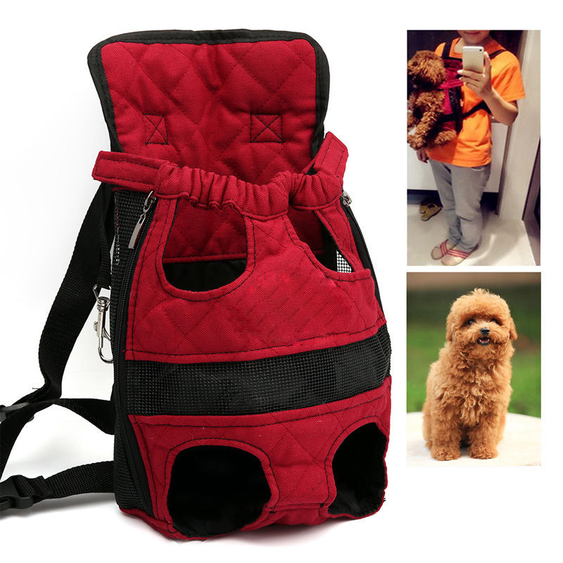 【Ready Stock】Pet Dogs Cats Outdoor Carrier Backpack Canvas Legs Out Front Shoulder Bag