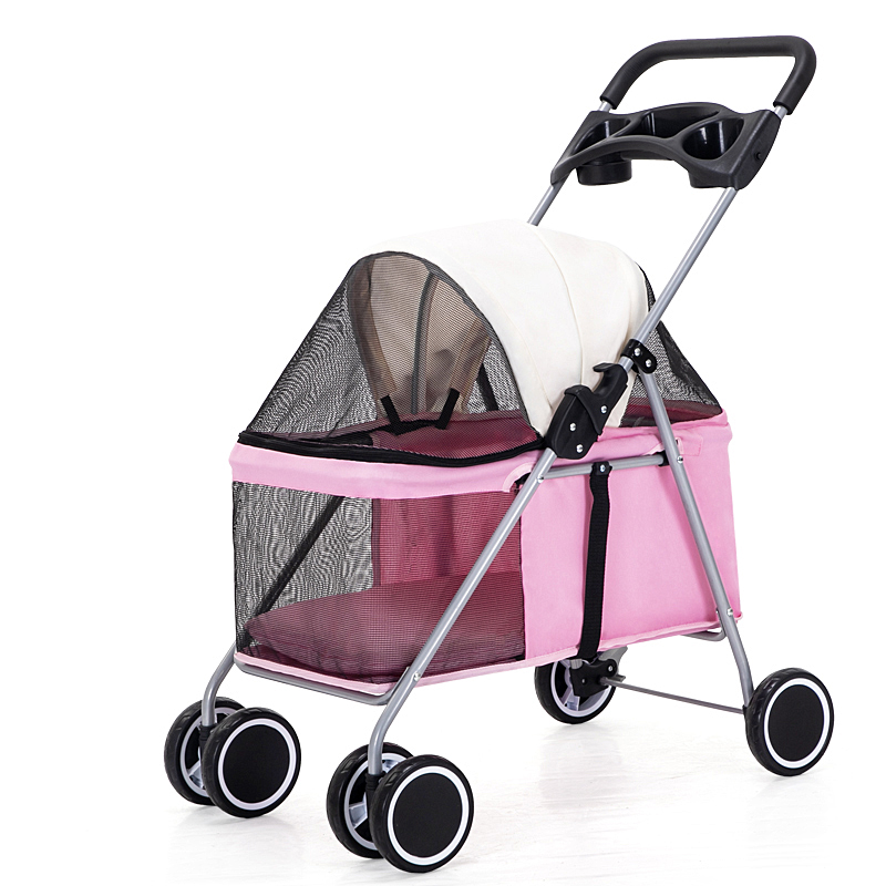 Pet? 【พร้อมส่ง】-รถเข็นสุนัขรถเข็นสัตว์เลี้ยง 4 ล้อ Pet trolley โครงสร้างแข็งแรง