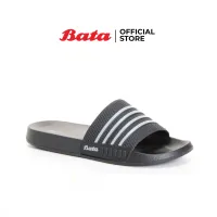 Bata MENS SLIPPERS รองเท้าแตะชาย แบบสวม สีดำ รหัส 8616728 Mensandal Fashion SUMMER
