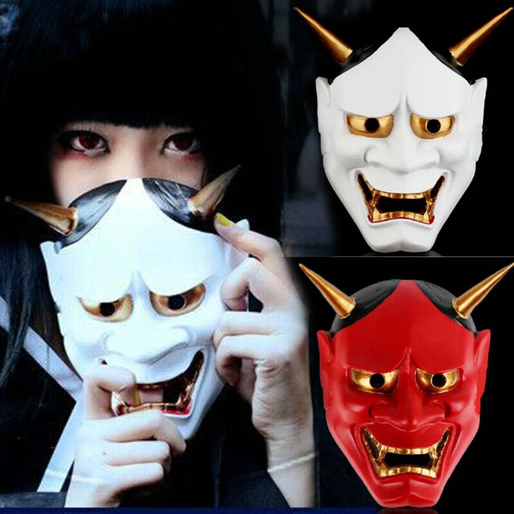 mặt nạ quỷ dạ xoa halloween DISFUNNY Hóa trang Kabuki Kitsune Noh Hannya Mũ nón đầy đặn Đạo cụ nạ dự tiệc nạ hóa trang Đạo cụ bữa tiệc nạ anime