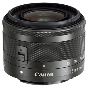 สินค้า Canon EF-M 15-45mm f/3.5-6.3 IS STM Lens ขนาดกะทัดรัด คือเลนส์ซูมมาตรฐานสำหรับกล้องมิเรอร์เลสซีรีย์ EOS M ที่มีประสิทธิภาพครอบคลุมระยะตั้งแต่มุมกว้างไปจนถึงช่วงเทเลโฟโต้ระยะกลาง และมีกำลังในการแยกรายละเอียดที่ยอดเยี่ยม อีกทั้งมีน้ำหนักเบาประมาณ 130 กรัมเท