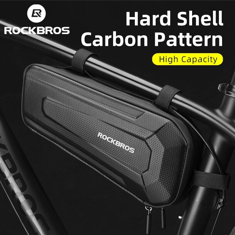 ROCKBROS Hard Shell Bicycle Bag MTB Road Bike Bag Carbon Pattern