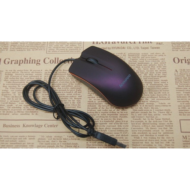 เมาส์ Lenovo M20 Mini Optical Mouse เมาส์มีสายเชื่อมต่อ USB