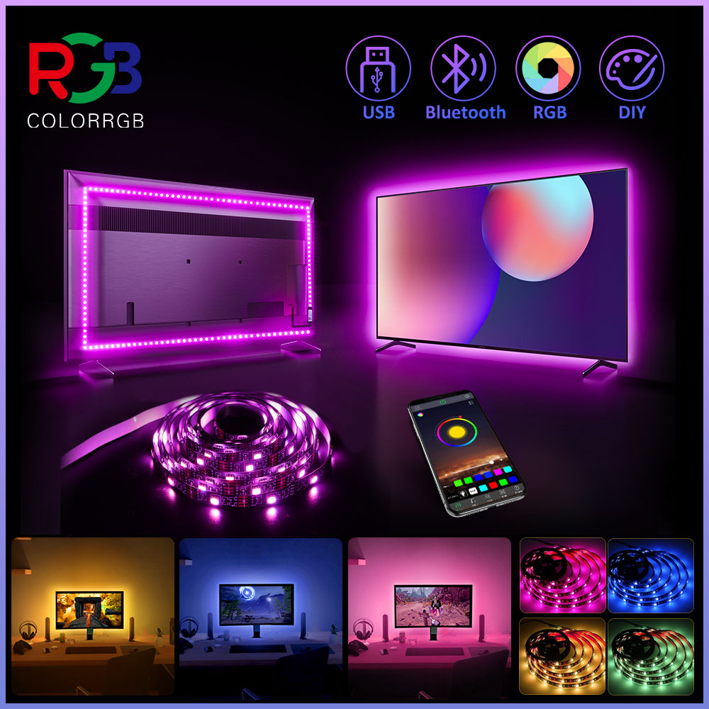 nmvbmy ColorRGB, TV lights, LED Lamp on the USB, RGB50 for TV 24 Inch