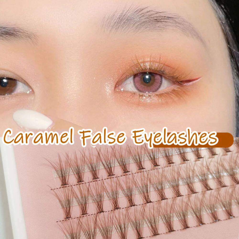 HIYRCH STORE Caramel Colour Bushy Grafting Fiber Eye Makeup Eyelash Extension False Eyelashes Makeup Tools